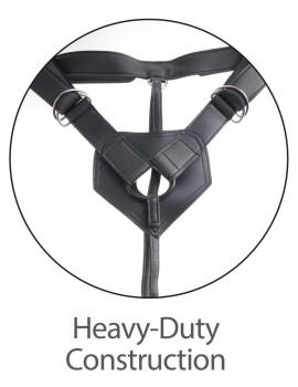 Кофейный страпон на виниловых трусиках Strap-on Harness Cock - 17,8 см.