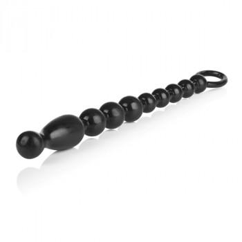 Анальная чёрная цепочка Colt Max Beads - 28 см.
