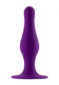 Фиолетовая фигурная анальная пробка Butt Plug with Suction Cup Large