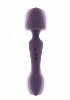 Фиолетовый двусторонний вибратор Sasha - 22,5 см.