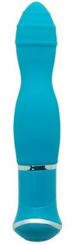 Голубой вибратор Ecstasy Rippled Vibe - 19,5 см.