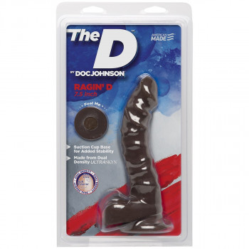 Коричневый фаллоимитатор на присоске The D Ragin' D 7.5