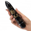 Чёрный классический вибратор Motley Crue Classic Skull - 18,4 см.