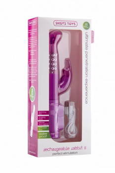 Фиолетовый перезаряжаемый вибратор Rechargeable Rabbit - 22 см.