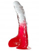 Красный фаллоимитатор с прозрачной верхней частью Jelly Joy Fade Out Dong 8Inch - 20 см.