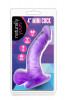 Фиолетовый фаллоимитатор на присоске Naturally Yours 4Inch Mini - 12 см.