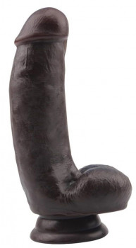 Коричневый фаллоимитатор Dual Density Dildo на присоске - 17 см.