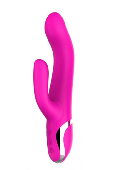 Розовый вибратор-кролик Naghi NO.43 Rechargeable Duo Vibrator - 23 см.
