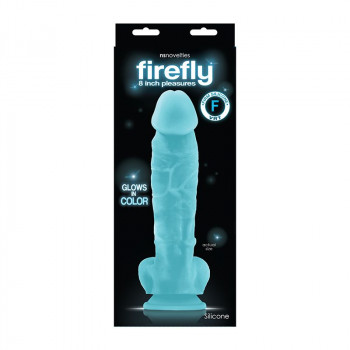Голубой фаллоимитатор, светящийся в темноте, Firefly 8