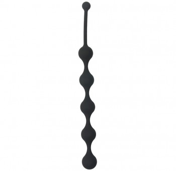 Чёрная анальная цепочка Five Beads Anal - 28,1 см.