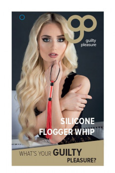 Красная мини-плеть из силикона и акрила Silicone Flogger Whip - 25,6 см.