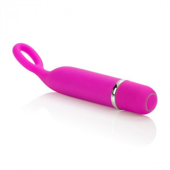 Розовый мини-вибромассажер Lia Mini Massager Plesure O - 11,5 см.