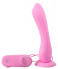 Розовый вибратор на основании-присоске Silicone Rose Vibe - 19 см.