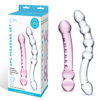 Набор из 2 стеклянных двухголовых фаллоимитаторов Pleasure Set