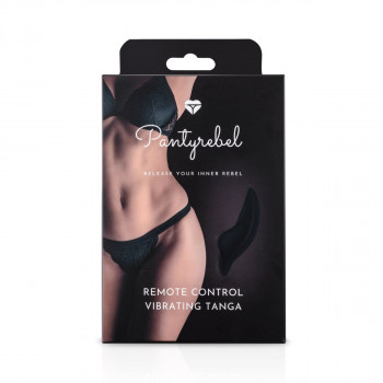 Кружевные трусики-танга с виброэлементом Remote Control Vibrating Tanga, черный
