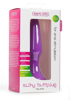 Фиолетовая анальная пробка Silky Buttplug Big Purple - 16 см.