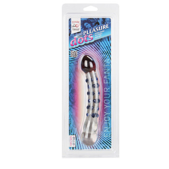 Двусторонний фаллос из стекла Pleasure Dots - 20 см.