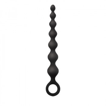 Чёрная анальная цепочка Perles D Lux Long - 20,3 см.