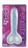 Голубой анальный массажер Soft Flex 2 Finger Handle Probe - 12 см.