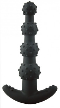 Чёрный анальный стимулятор MaxPleasure Anal Beads - 14 см.