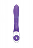 Фиолетовый вибромассажёр The Beaded Rabbit с бусинами - 22 см.