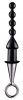 Чёрный анальный плаг-елочка Anal Bead With Plated Handle