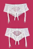 Трусики-пояс из эластичного кружева с пажами для чулок Sheila, белый