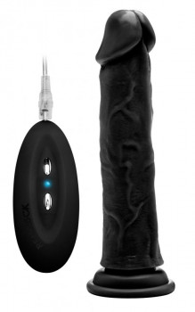 Чёрный вибратор-реалистик Vibrating Realistic Cock 9