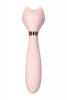 Нежно-розовый вибратор с клиторальным стимулятором Sinjoys Cat Vivi - 21,7 см.