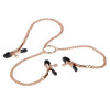 Зажимы золотого цвета для сосков и половых губ с цепью Entice Triple Intimate Clamps