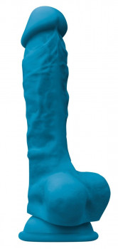 Голубой фаллоимитатор на присоске 7 Dildo - 22,3 см.