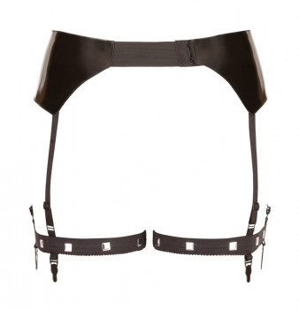 Черная сбруя на бедра с зажимами для половых губ Suspender Belt with Clamps, черный