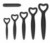 Набор черных вагинальных расширителей с вибропулей Silicone Vaginal Dilator Set