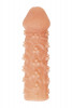 Телесная закрытая насадка с пучками шишечек Cock Sleeve 009 Size S - 13,8 см.