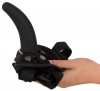 Черный вибрострапон с пультом ДУ RC Vibrating Strap-On - 13 см.