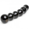 Чёрный стеклянный стимулятор It's Divine Black Glass Beaded Dildo - 20,3 см.