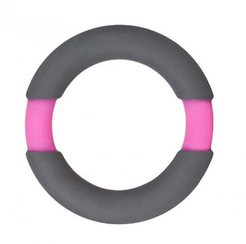 Серое эрекционное кольцо Neon Stimu Ring 37MM Grey/Pink