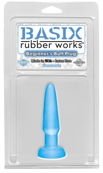 Голубая анальная пробка Beginners Butt Plug - 10,9 см.