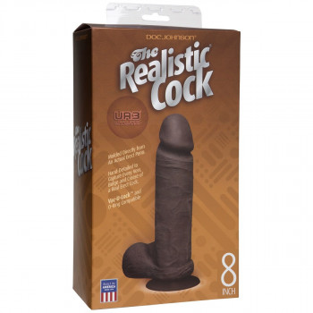 Темнокожий фаллоимитатор The Realistic Cock Ultraskyn - 20,57 см.
