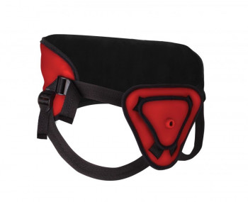 Красный страпон Deluxe Silicone Strap On 8 Inch - 20 см.