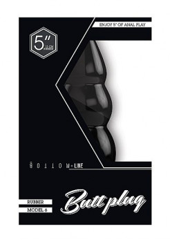 Черный анальный стимулятор-елочка Bottom Line Model 6 - 13 см.