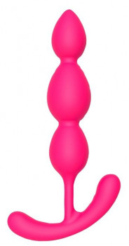 Розовый анальный стимулятор Silky Smooth T-Teardrop - 11 см.