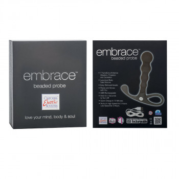 Серый анальный вибромассажер Embrace Beaded Probe Grey
