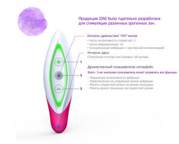 Бело-розовый вибромассажер Zini Seed