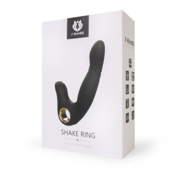 Черный вибромассажер Shake Ring - 16,8 см.