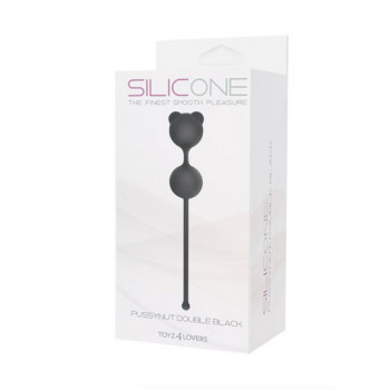 Чёрные вагинальные шарики Pussynut Double Silicone
