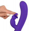 Фиолетовый вибратор с клиторальным стимулятором Rechargeable Rabbit - 20,7 см.
