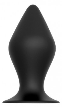 Черная анальная пробка Plug With Suction Cup - 11 см.