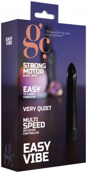 Чёрный вибратор GC Easy Vibe - 13,2 см.
